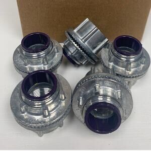 5 New Emerson 3/4" DieCast Recessed O-Ring Rigid Conduit Watertight Hubs HUB75DN